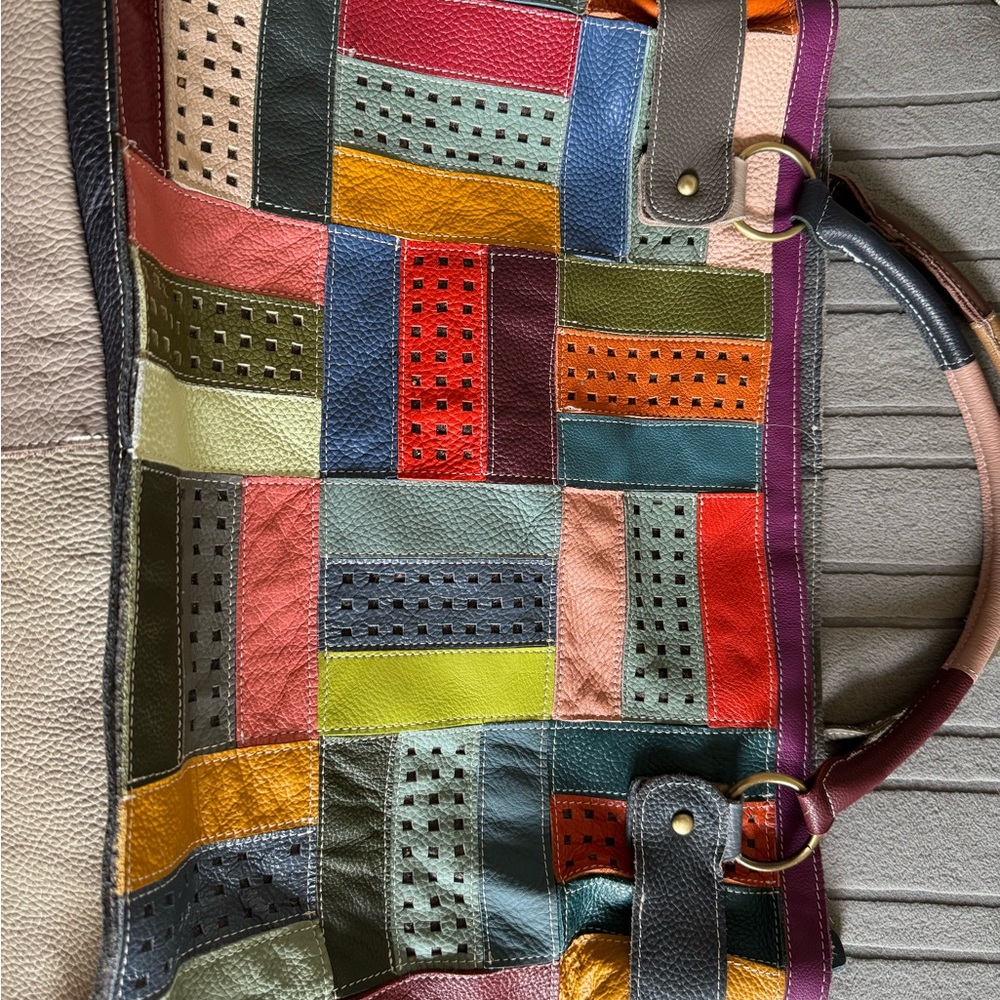 Colorful Patchwork Tote Bag - Picture 9 of 14